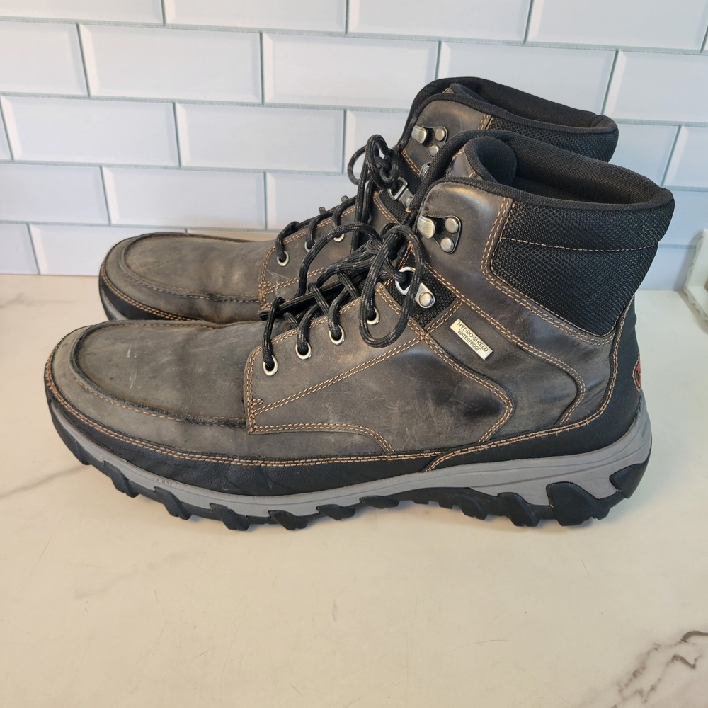 Rockport Mens Cold Springs Plus Moc Toe Castlerock Grey Boots V82267 Size 14